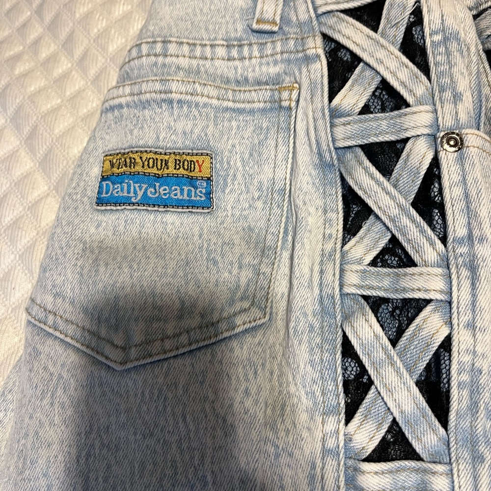 Daily Jeans Light Blue Denim with Lace-Up Detail